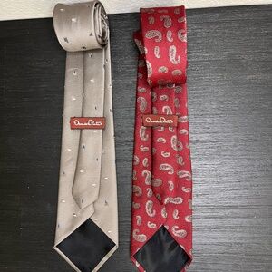 Vintage Oscar de la Renta Silk Tie Duo - Classic Elegance